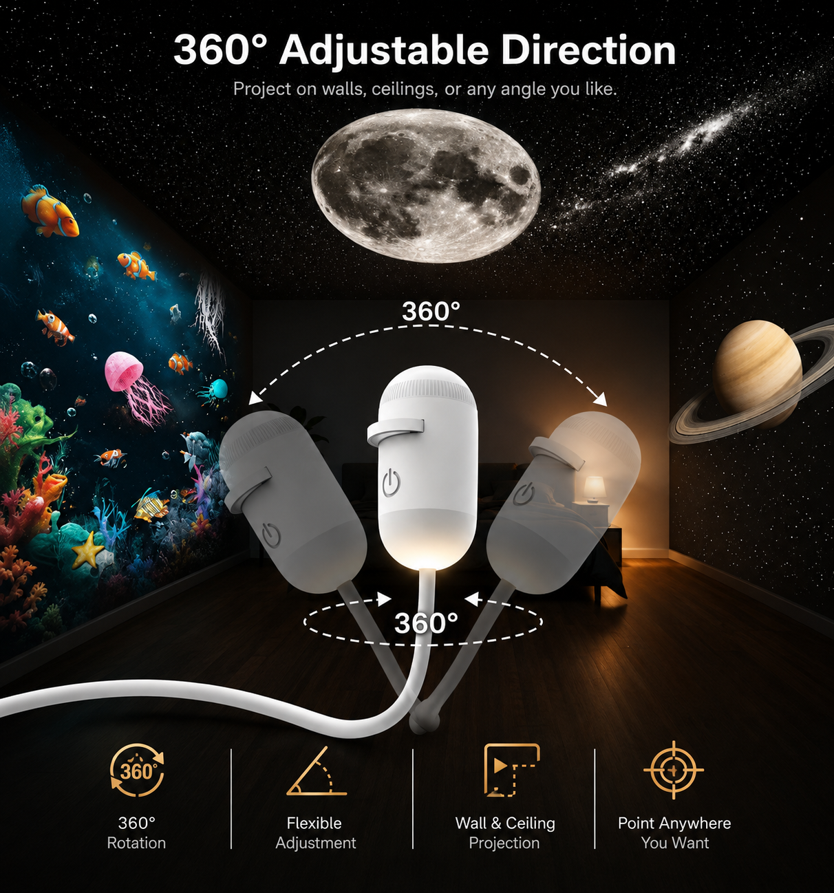 Galaxy ceiling projector