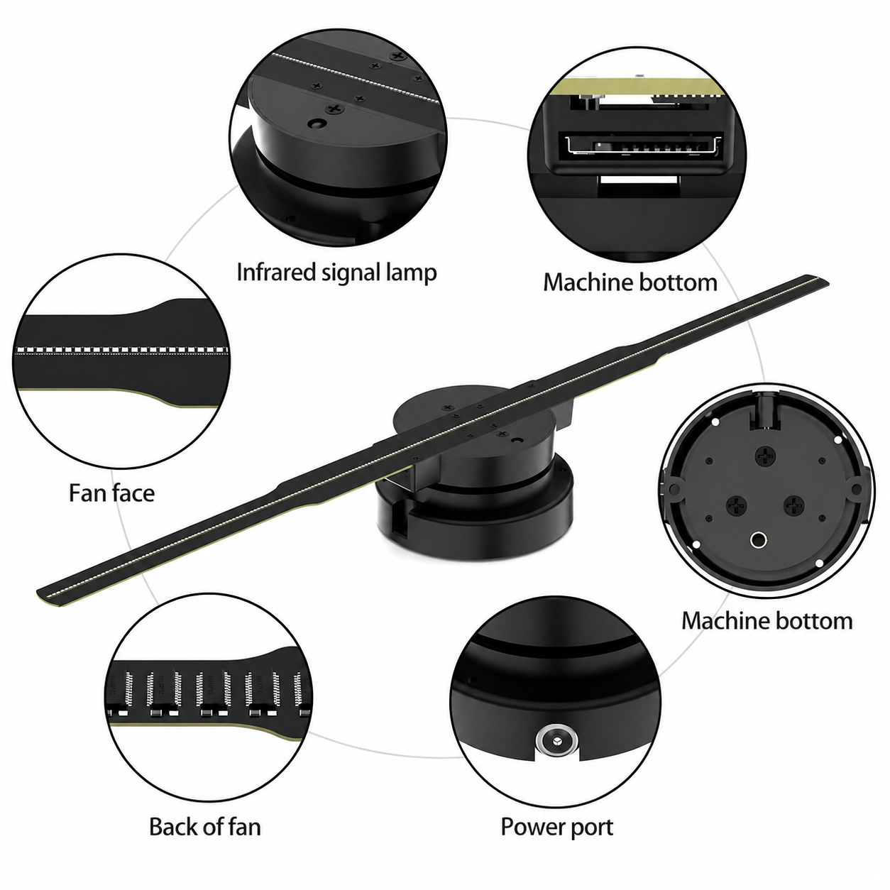 HOLOZIFY Premium 42 CM 3D Hologram Fan | Smart WiFi Controlled HD Floating Display